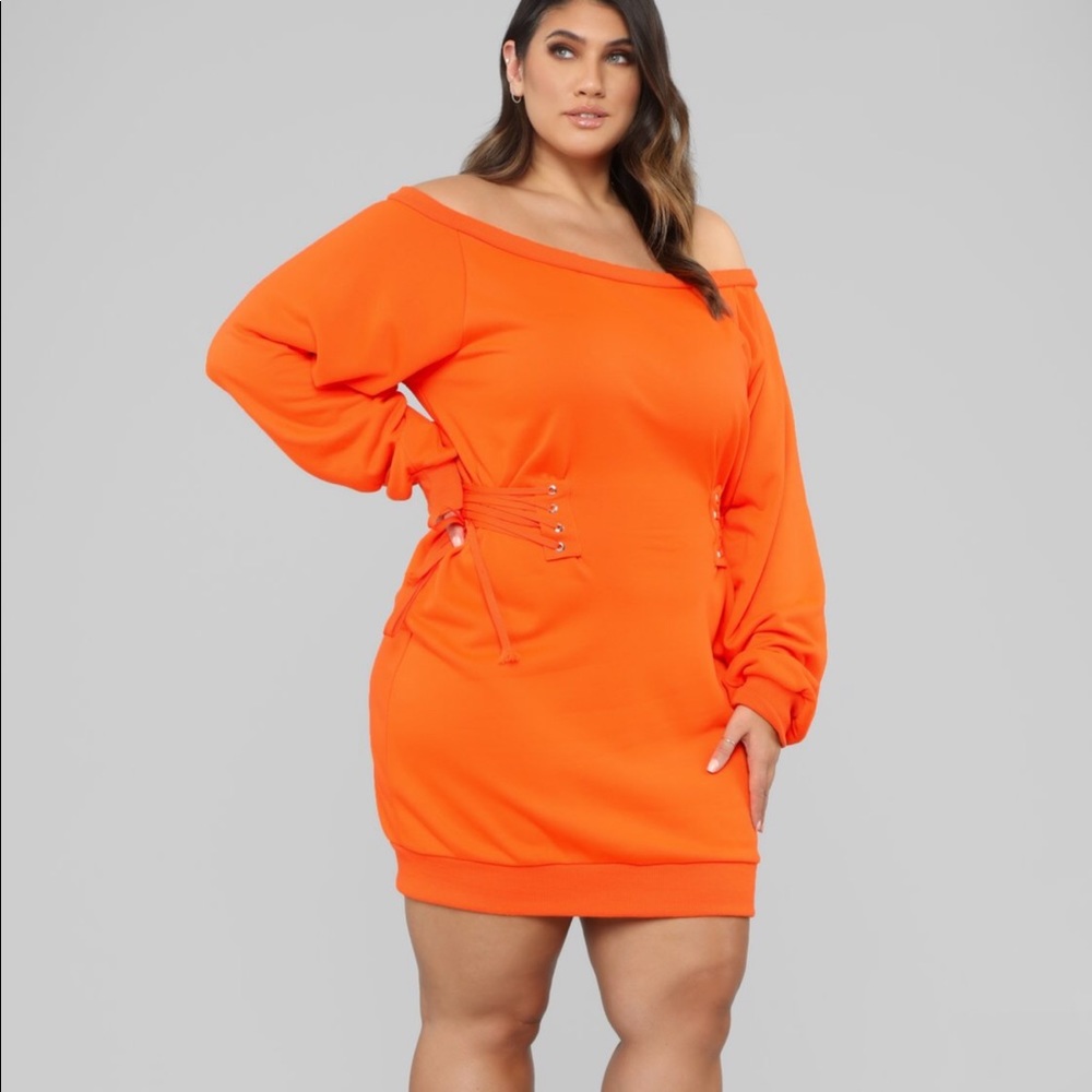 Orange corset dress